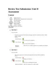 Unit II Assessment Docx Review Test Submission Unit II Assessment