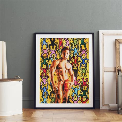 Full Frontal Nudity Gay Male Watercolor Art Print Keith Etsy