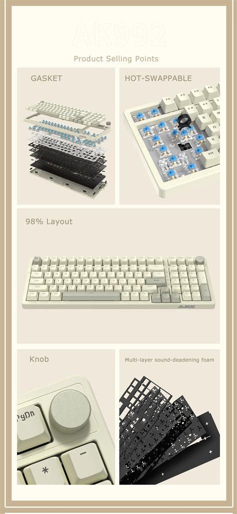 Ajazz Ak Retro Key Hot Swap Mechanical Keyboard