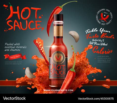 Hot Sauce Product Ads Royalty Free Vector Image