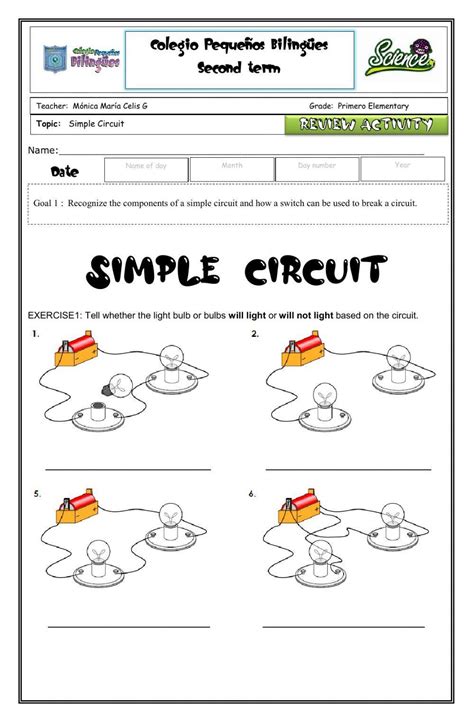 Review circuits-vocabulary-simple circuits worksheet | Live Worksheets - Worksheets Library