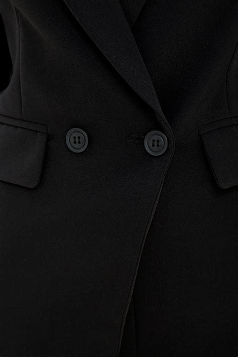 Stylish Black Romper Long Sleeve Romper Tuxedo Romper 7200