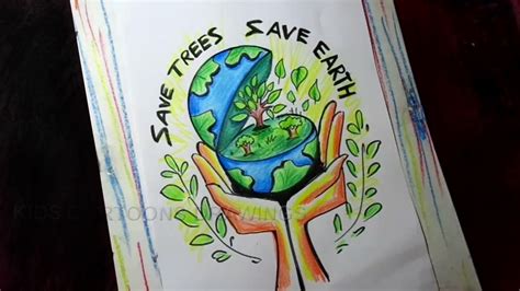 Poster Save Earth Drawing – Ilustrasi