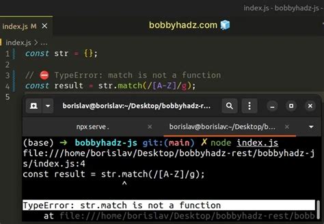 TypeError Regex Match Is Not A Function In JavaScript Fix Bobbyhadz