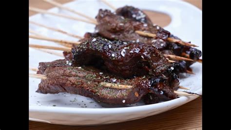 Grilled Teriyaki Steak Skewers Youtube