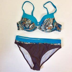 Swim Blue Floral Pushup Bikini Set Poshmark