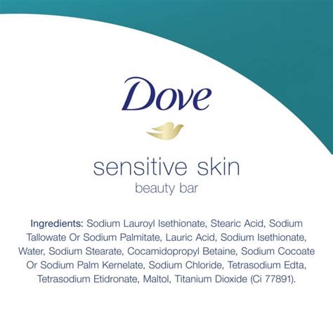 Dove Sensitive Skin Hypoallergenic Beauty Bar Soap Fragrance Free 3