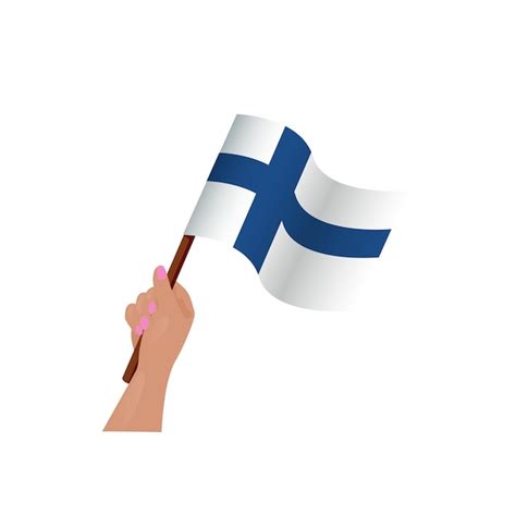 Premium Vector Hand Holding And Waving The National Flag Of Finland