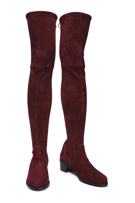 Stuart Weitzman Lace Up Stretch Suede Thigh Boots Sale Up To 70 Off