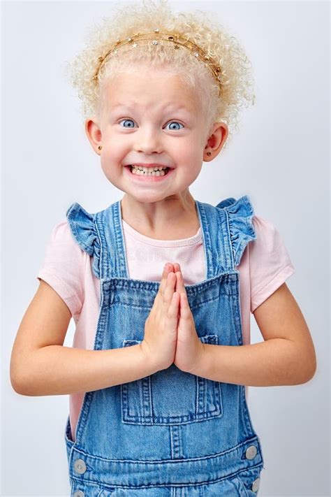 Portrait of Smiling and Cute Little Blonde-haired Girl. Happy Kid ...