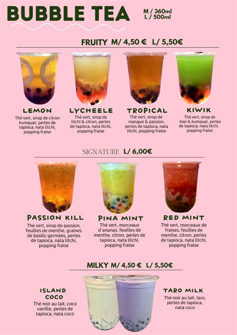 Menu Au Island Pok Bubble Tea Restaurant Charleville M Zi Res