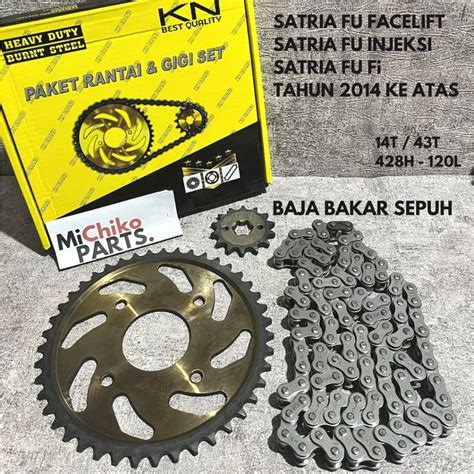 Jual Heavy Duty Gear Gir Set Rantai Rante H Satria Fu New