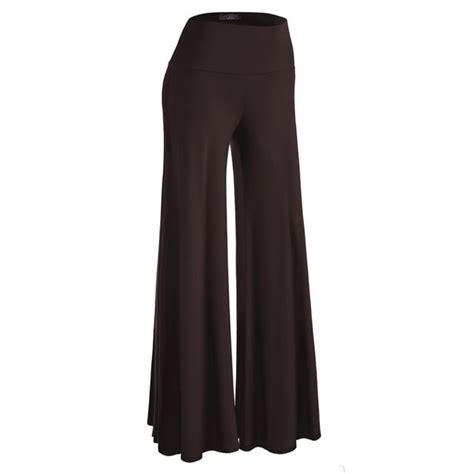 Mbj Wb750 Womens Chic Palazzo Lounge Pants L Brown