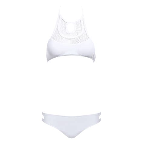 Sexy Women Separated Scalloped Bikini Set Bathing Suit Swimwear Shopee Malaysia