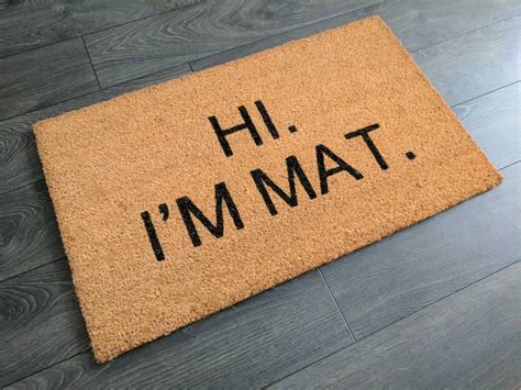 Hi I M Mat Doormat Etsy