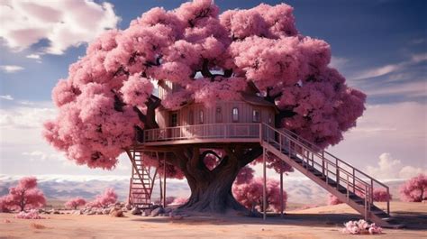 Charmante cabane dans les arbres fond d écran HD 8K Image