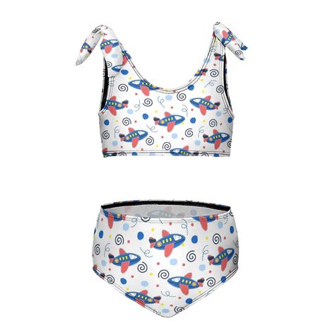 Cute Airplane Pattern Girl S Piece Bikini Set Beach Sport Swimsuit Swimwear Y Cm