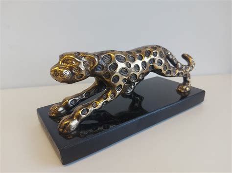 Agostino Cancogni 1950 Sculpture Leopard Panther Aluminium