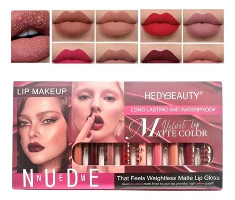 Labial Indeleble Mate Larga Duración Con Caja 12 Piezas Set Nude MercadoLibre