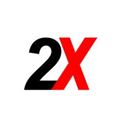 logo icon  text letter double faster vector image