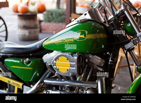 John Deere Themed Motorcycle California Usa Stock Photo Alamy