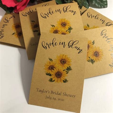 Sunflower Seed Packets Wedding Seed Packet Favors Bridal - Etsy