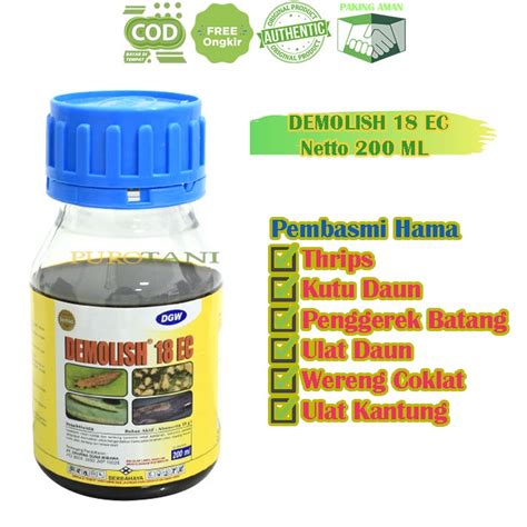 Jual Insektisida Abamektin Demolish 16 EC Abamectin 18 G L 200ML