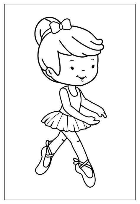 Dança Bailarina Para Colorir - 9