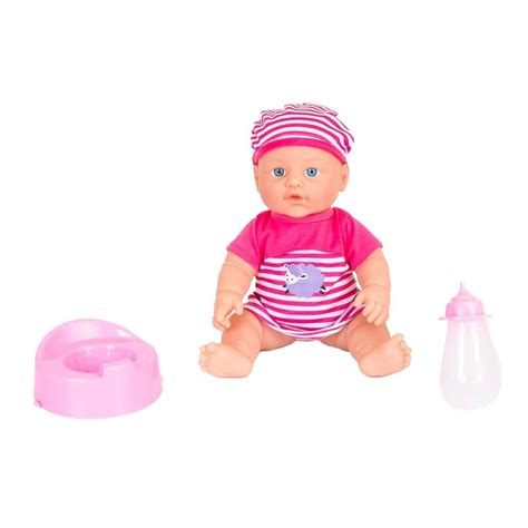 Кукла бебе с гърне и шише, пикаещо и плачещо, ATS - eMAG.bg