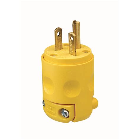 Leviton 20 Amp 250 Volt Grounding Plug Yellow 620pv The Home Depot