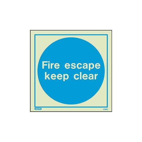 Fire Escape Keep Clear Sign Photoluminescent Fire Safety Signs