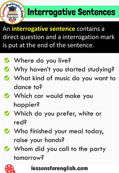 Interrogative Sentence Example For Grade 2