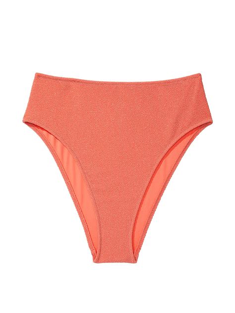 Buy High Waist Cheeky Bikini Bottom Deep Coral Order Bikini Bottom Online PINK