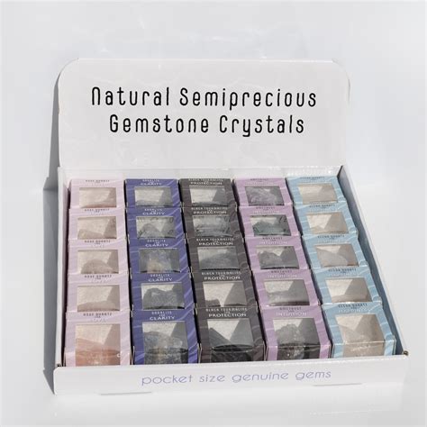 Assorted Crystal PDQ 25 pieces Includes Rose Quartz, Clear Crystal, Bl