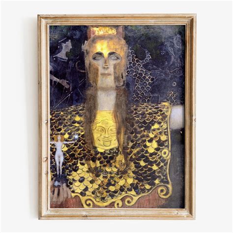 Gustav Klimt Pallas Athena Art Print Fine Art Print Athena God Art