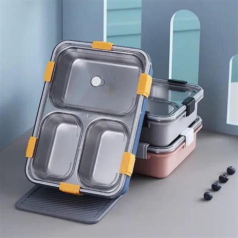 Buy Peeplvalue Stainless Steel Lunch Boxes with 3 Compartment for
