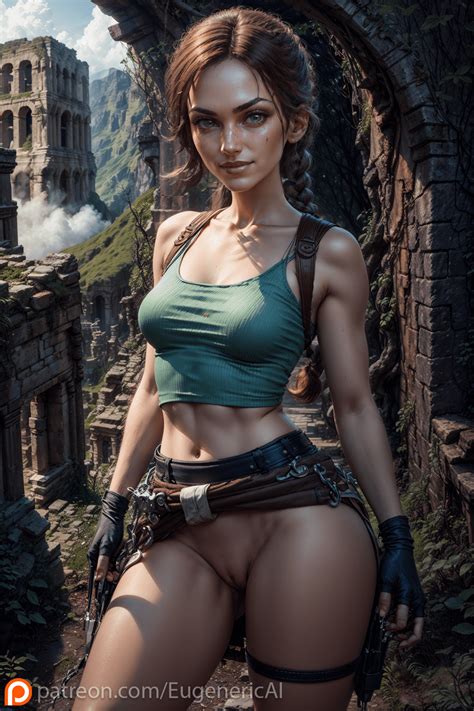 Tomb Raider Hentai Art Brown Eyes Lara Croft Ai Generated Sensitive Detailed Seductive