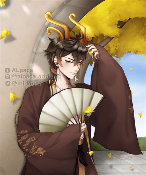 An Early Bday Fanart For Zhongli Rgenshinimpact
