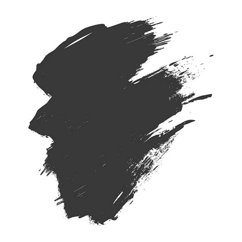 Art Brush Paint Stroke Background Ink Black Black Color Only Premium