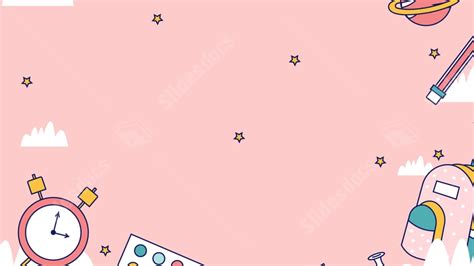 Pencil Shape Pink Education Cartoon Clip Art Cute Powerpoint Background ...