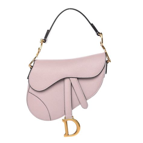 Christian Dior Grained Calfskin Mini Saddle Bag Light Pink 392733