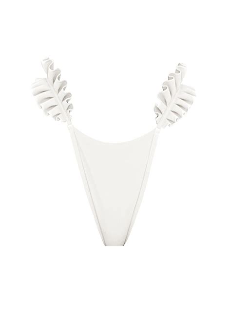 ANDREA IYAMAH Wo Mulan Ruffle Bikini Bottom Ivory Editorialist