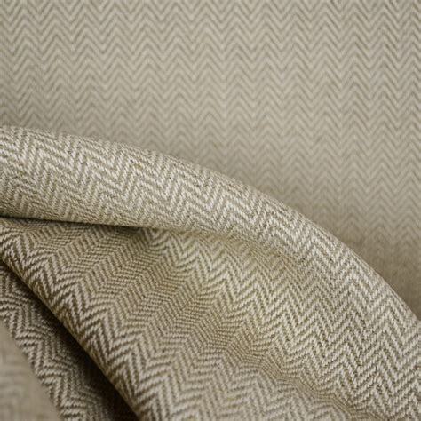 Fraser Island Flax Herringbone Linen Fabric Traditional Drapery