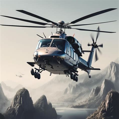 A Helicopter With The Word Helicopter On The Side Premium Ai
