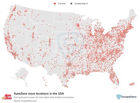 Number of AutoZone locations in the USA in 2026 | ScrapeHero