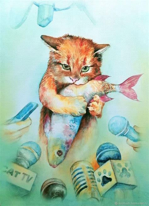 Рыжий котик рисунок - 38 фото
