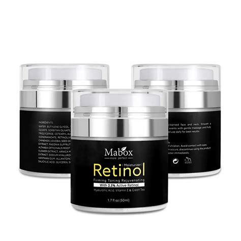 50ml retinol 2 5 creme hidratante para o rosto vitamina e colagénio