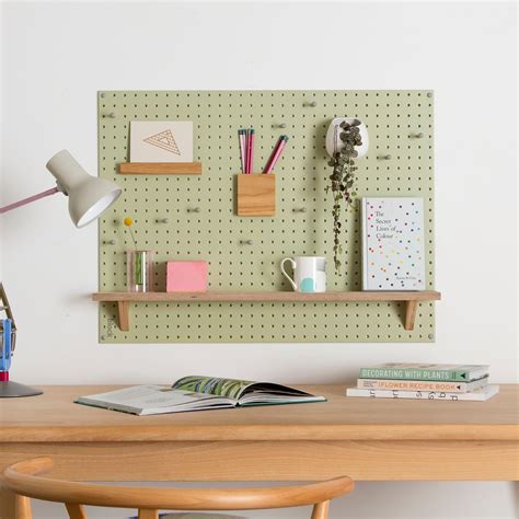 Wooden Pegboard Shelf Large Block Design