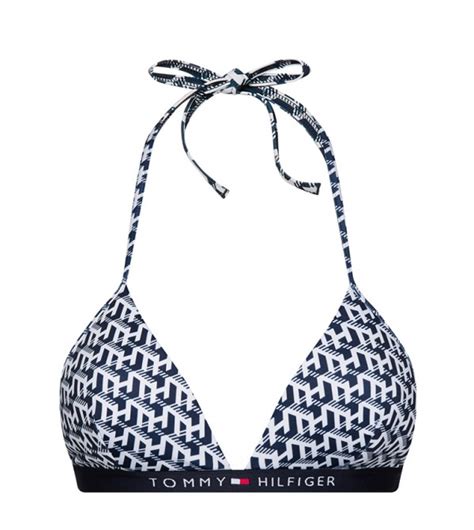 Buy Tommy Hilfiger Monogram Print Triangle Bikini Top In Black 6thStreet Bahrain