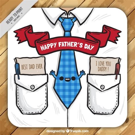 Tarjeta Del Día Del Padre Con Forma De Camisa Y Divertida Corbata